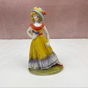 Vintage Lady Fan Dress Figurine Made in Japan